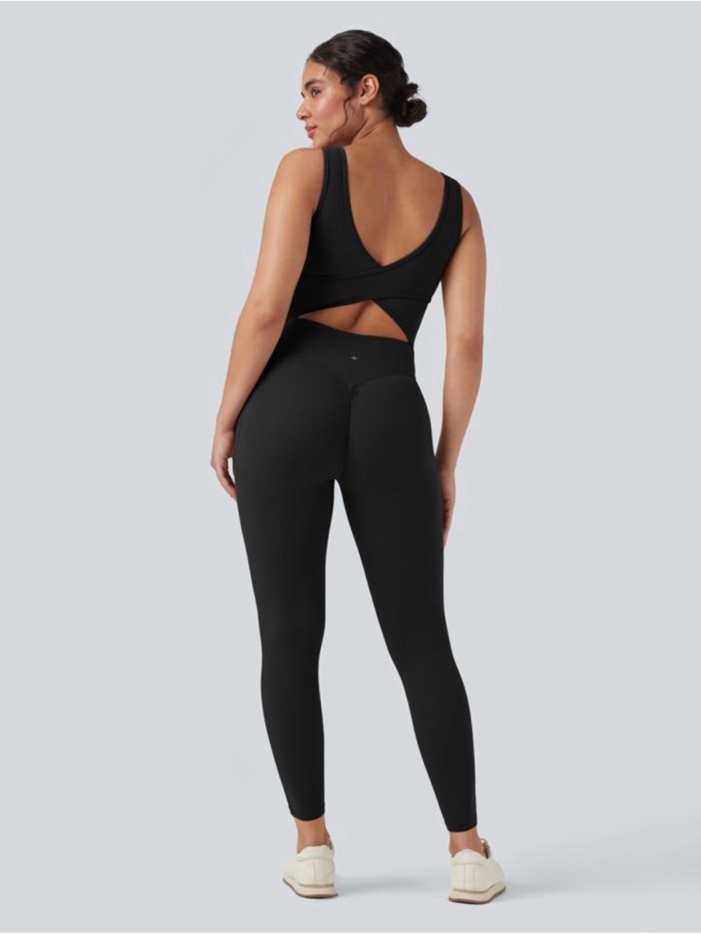 HALARA Black ULTRA Sculpting One-Piece Jumpsuit with Side Pocket- M - Picture 2 of 11